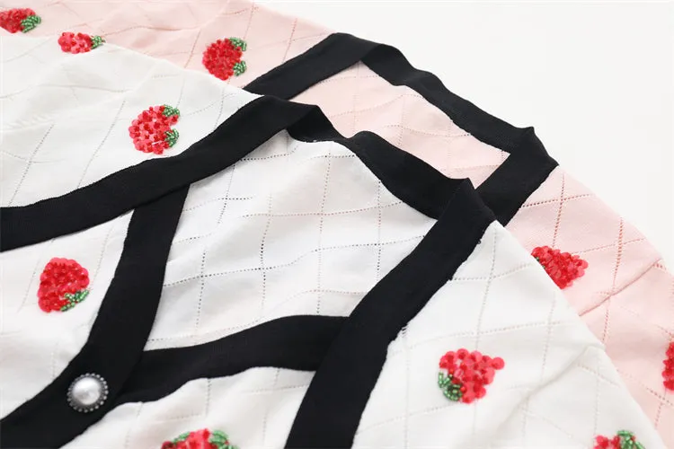 Ribbed Trim Knitting Women's Crop Tops