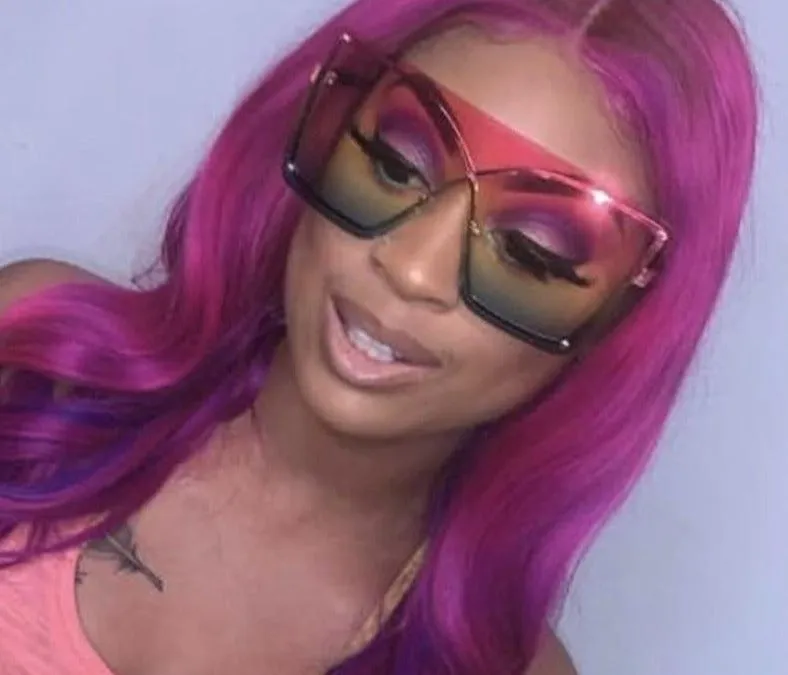Rimless Oversized Gradient Metal Square Sunglasses