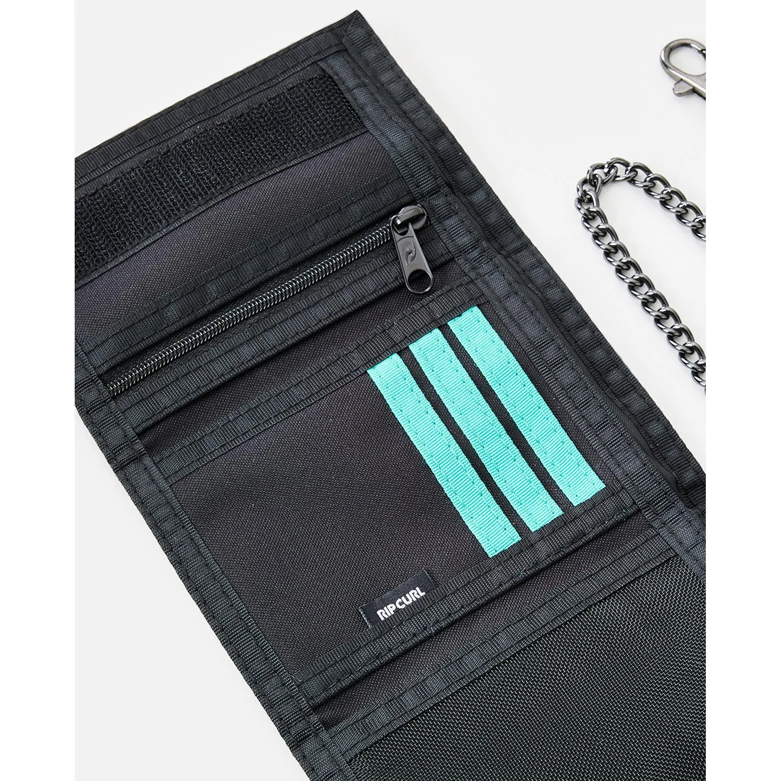 Rip Curl Chain Surf Key Chain Tri-Fold Wallet - Green