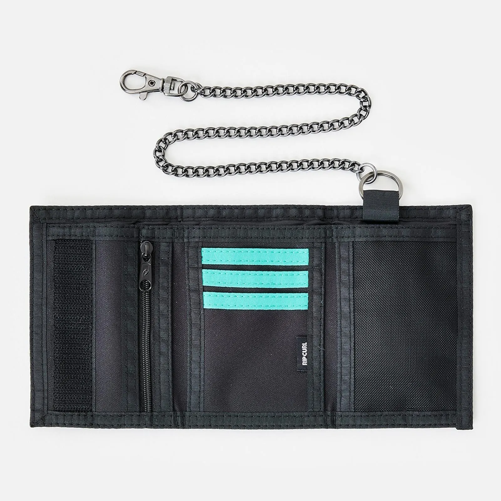 Rip Curl Chain Surf Key Chain Tri-Fold Wallet - Green