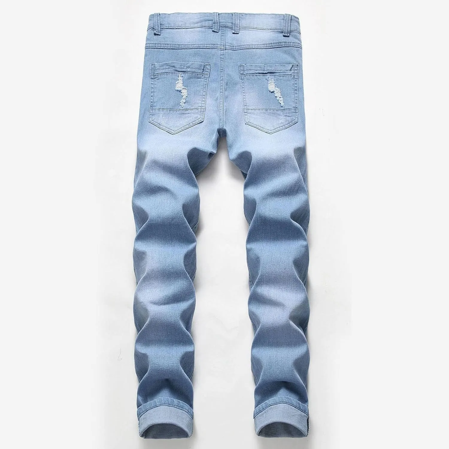 Ripped Jeans Men Baggy Classic Vintage Straight Wide Leg Denim Pants Baggy Jeans Trousers Mulit Pockets