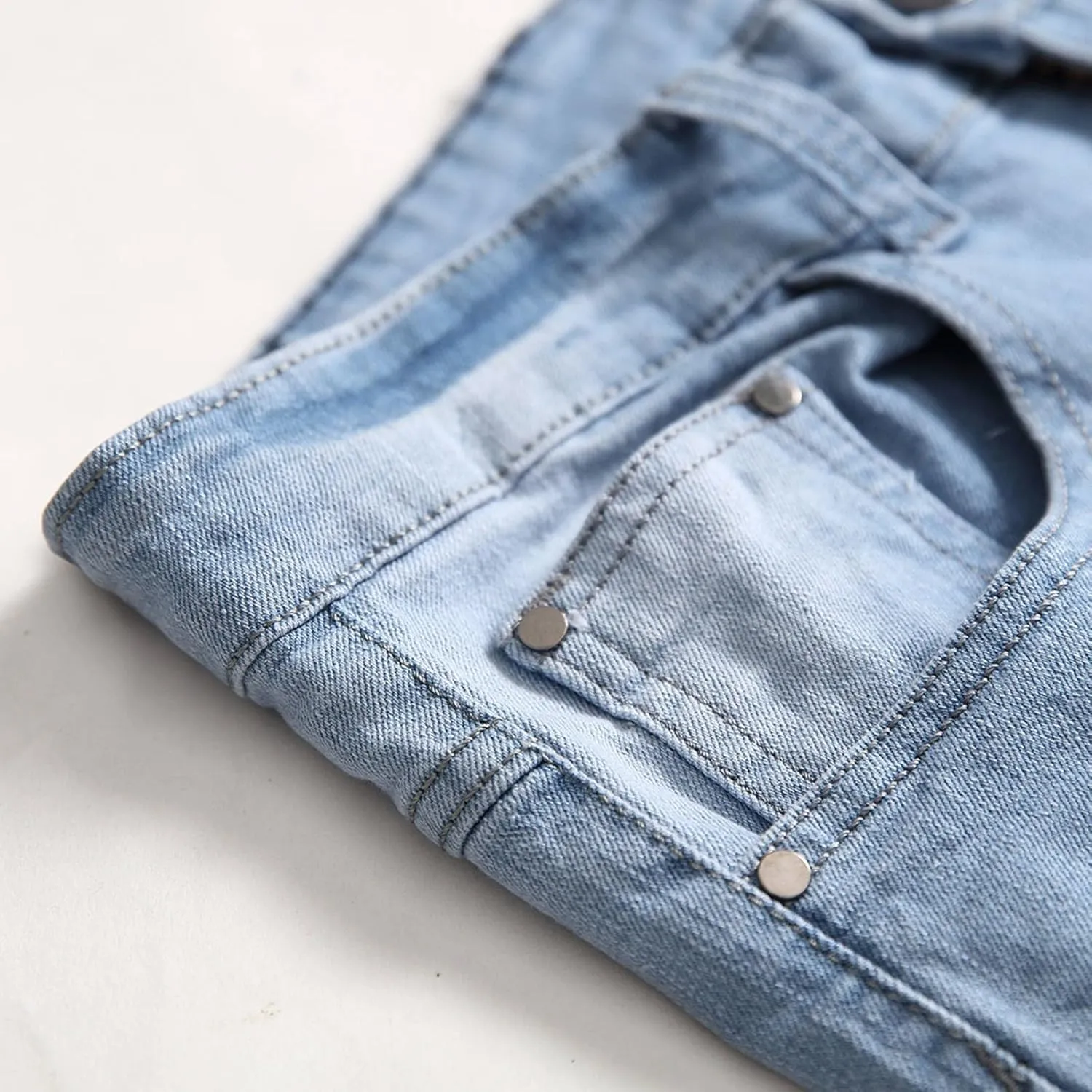 Ripped Jeans Men Baggy Classic Vintage Straight Wide Leg Denim Pants Baggy Jeans Trousers Mulit Pockets
