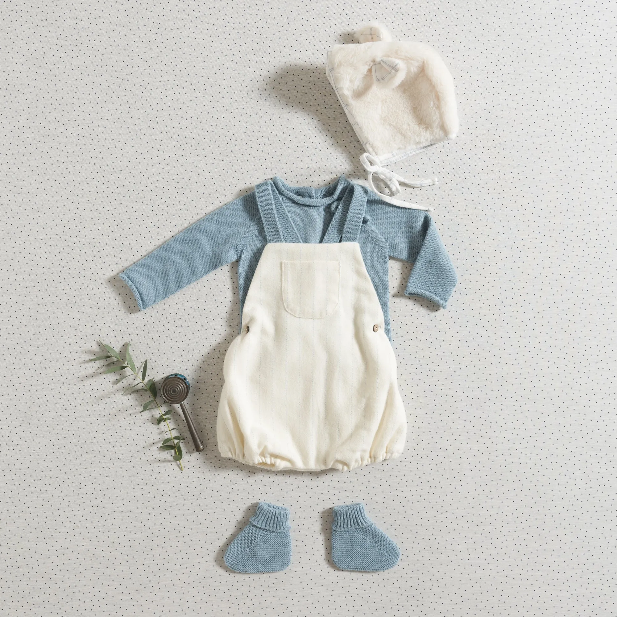 ROMPER / DUSTY BLUE STRIPES