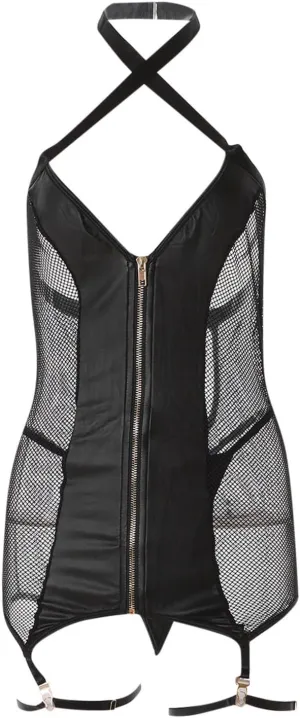 Romper Lace Teddy Lingerie Patent Leather Backless One Piece Cutout Lingerie Set for Women for Sex Play Sexy Corset