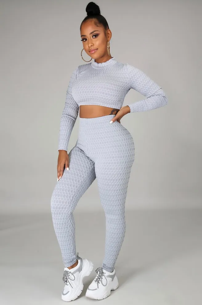 Roxy Two Piece Pant Set- Gray