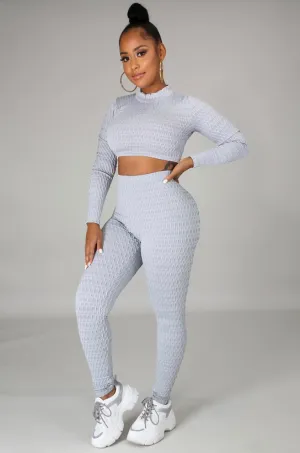 Roxy Two Piece Pant Set- Gray