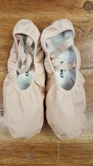 Rylan -- Stretch Leather Split Sole Ballet -- Pink