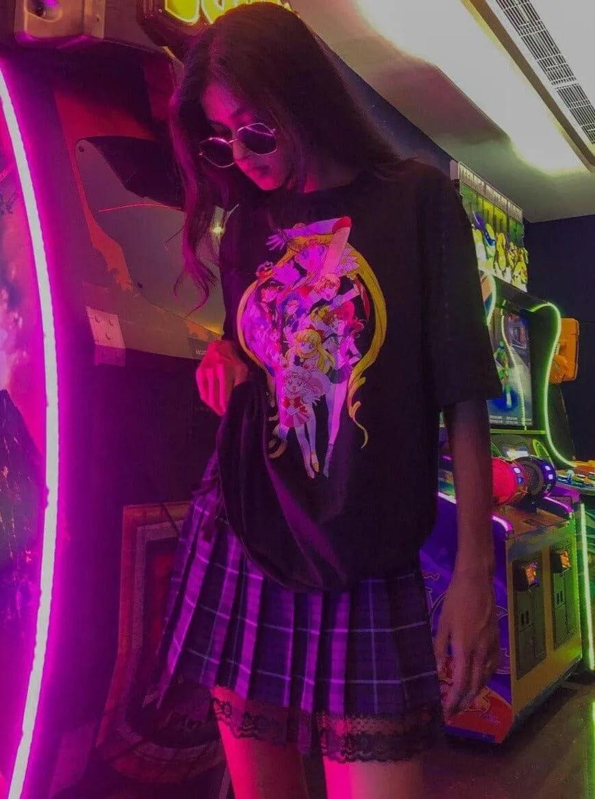 Sailor Moon : Burger Bae Oversized  Tee For Men and Women