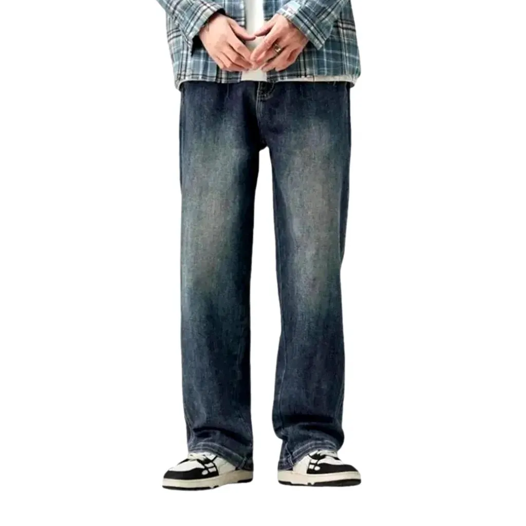Sanded vintage baggy fit men's jeans