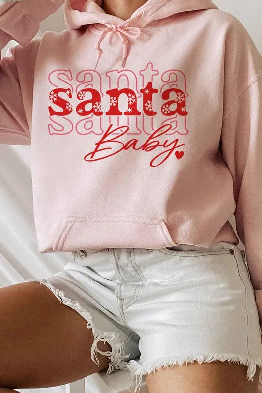 Santa Baby Christmas Hoodie Plus Size