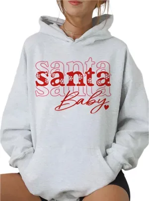 Santa Baby Christmas Hoodie Plus Size