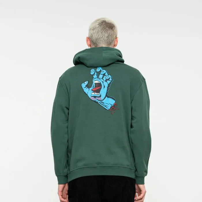 Santa Cruz Felpa con cappuccio e tasca a marsupio Screaming Hand Chest verde