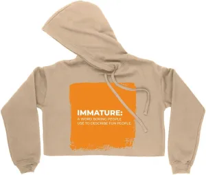 Sarcastic Women's Cropped Fleece Hoodie - Cropped Hoodie for Women - Funny Saying Hooded Sweatshirt