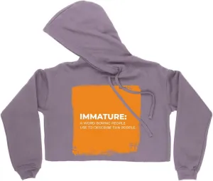Sarcastic Women's Cropped Fleece Hoodie - Cropped Hoodie for Women - Funny Saying Hooded Sweatshirt