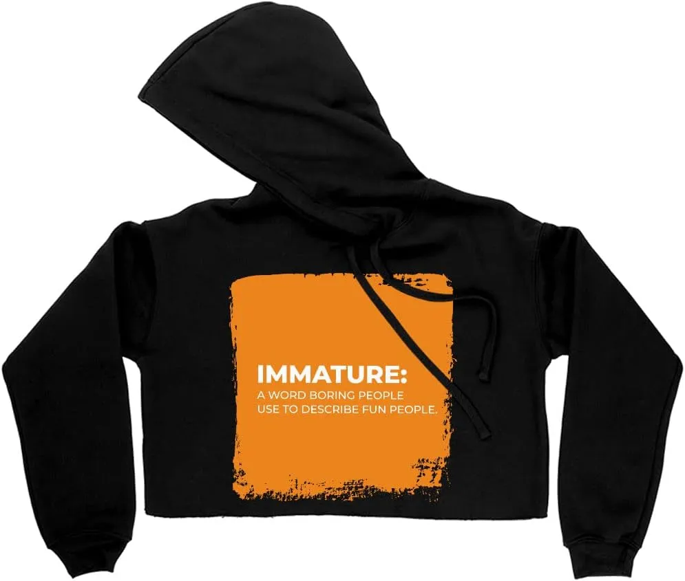 Sarcastic Women's Cropped Fleece Hoodie - Cropped Hoodie for Women - Funny Saying Hooded Sweatshirt