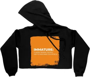 Sarcastic Women's Cropped Fleece Hoodie - Cropped Hoodie for Women - Funny Saying Hooded Sweatshirt