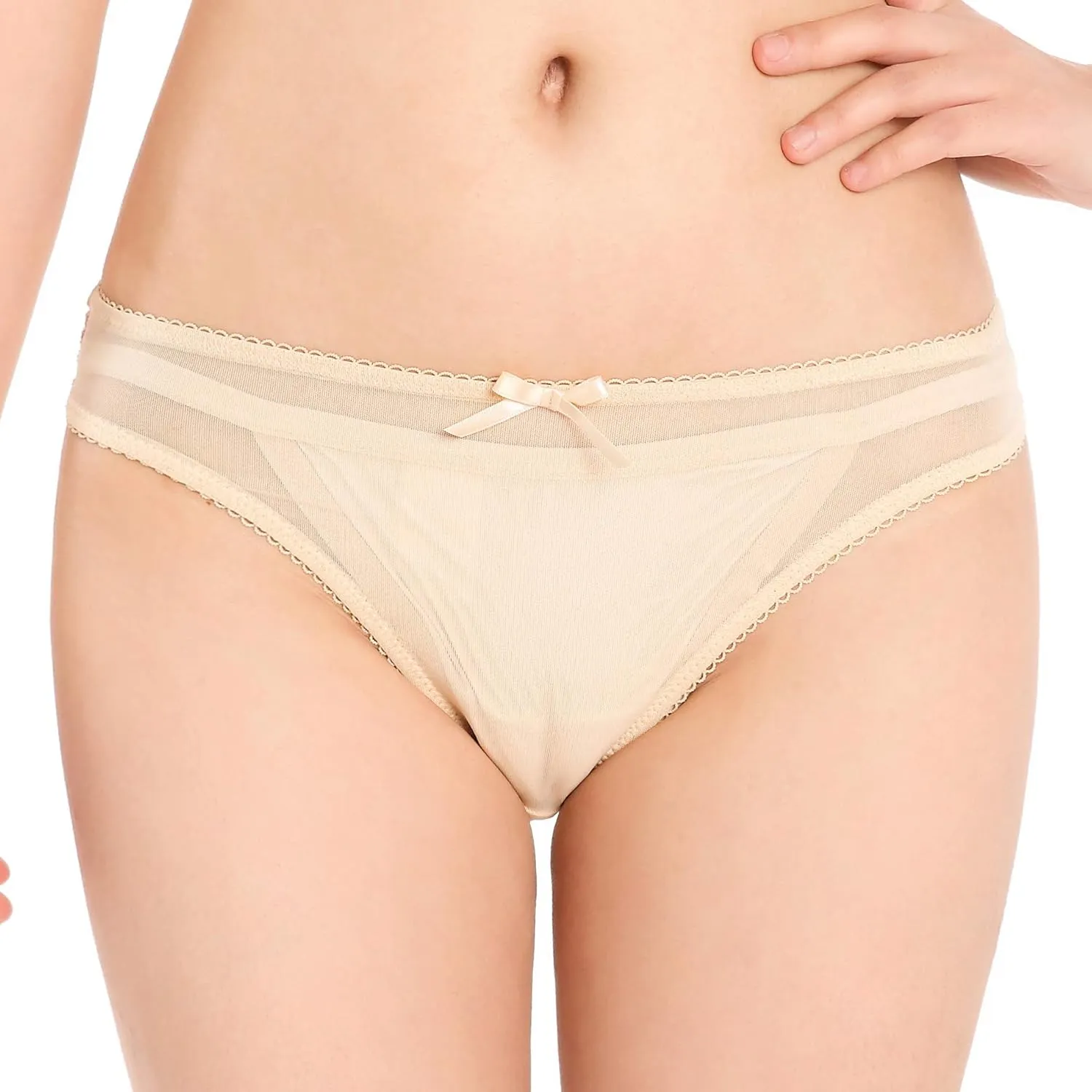 Satini Women's Nylon Sheer Bikini Briefs Panties