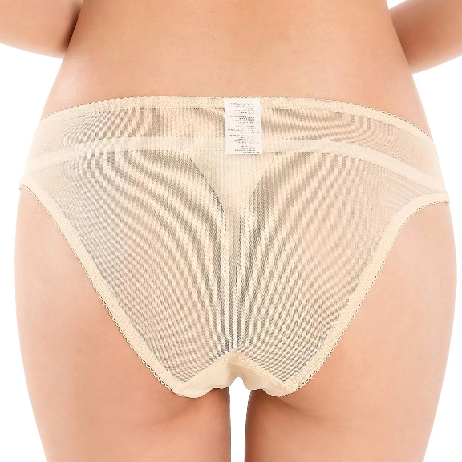 Satini Women's Nylon Sheer Bikini Briefs Panties