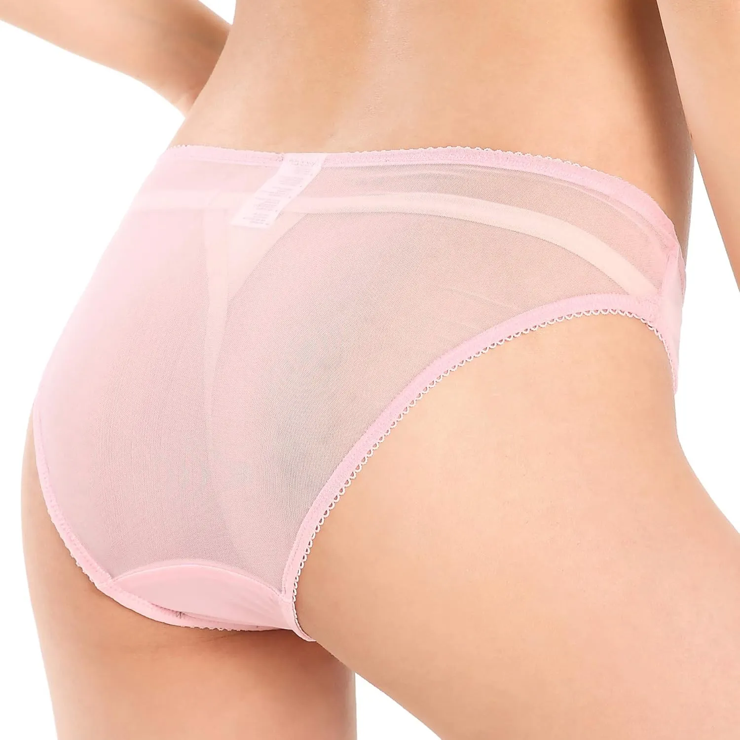 Satini Women's Nylon Sheer Bikini Briefs Panties