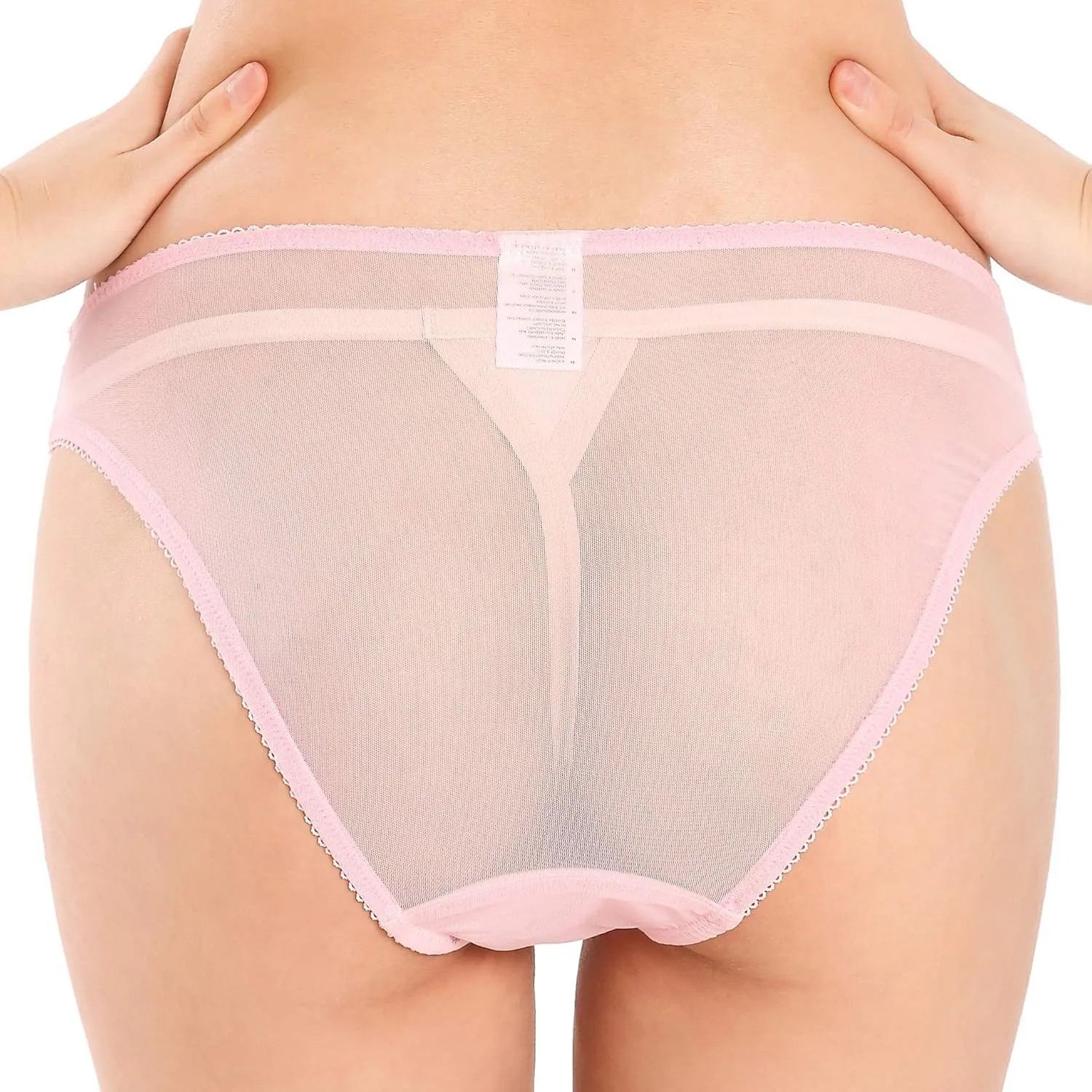 Satini Women's Nylon Sheer Bikini Briefs Panties