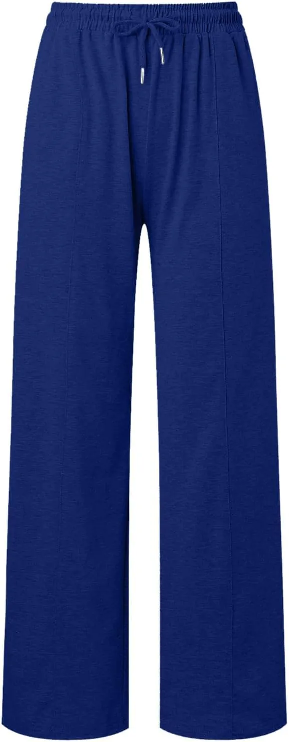 sdbrld Womens Wide Leg Sweatpants Plus Size Drawstring Baggy Sweatpants for Women Fleece Lined Lounge Trousers with Pockets