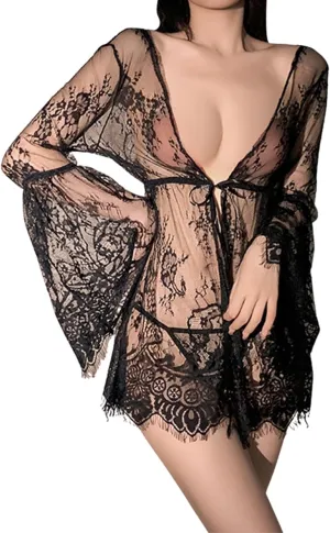 Sexy Mesh Sheer Lingerie Set Lace Sheer Bra Top And Thong Set For Stimulating Emotional And Encounters
