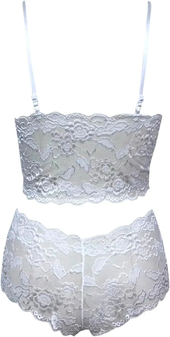Sexy Sheer Lingerie Set for Women,Lace Babydoll with G-String,Romantic Nightwear