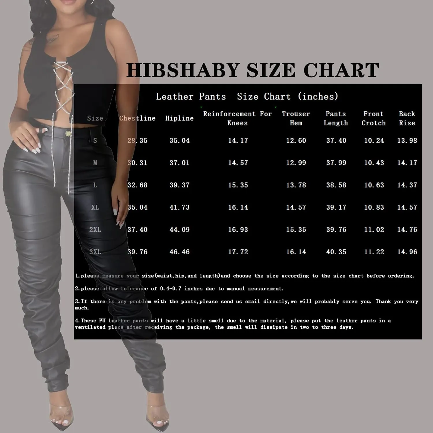 Sexy Women Faux Leather Leggings High Waisted Pleated Leather Tights Splits Hem Stacked Pants