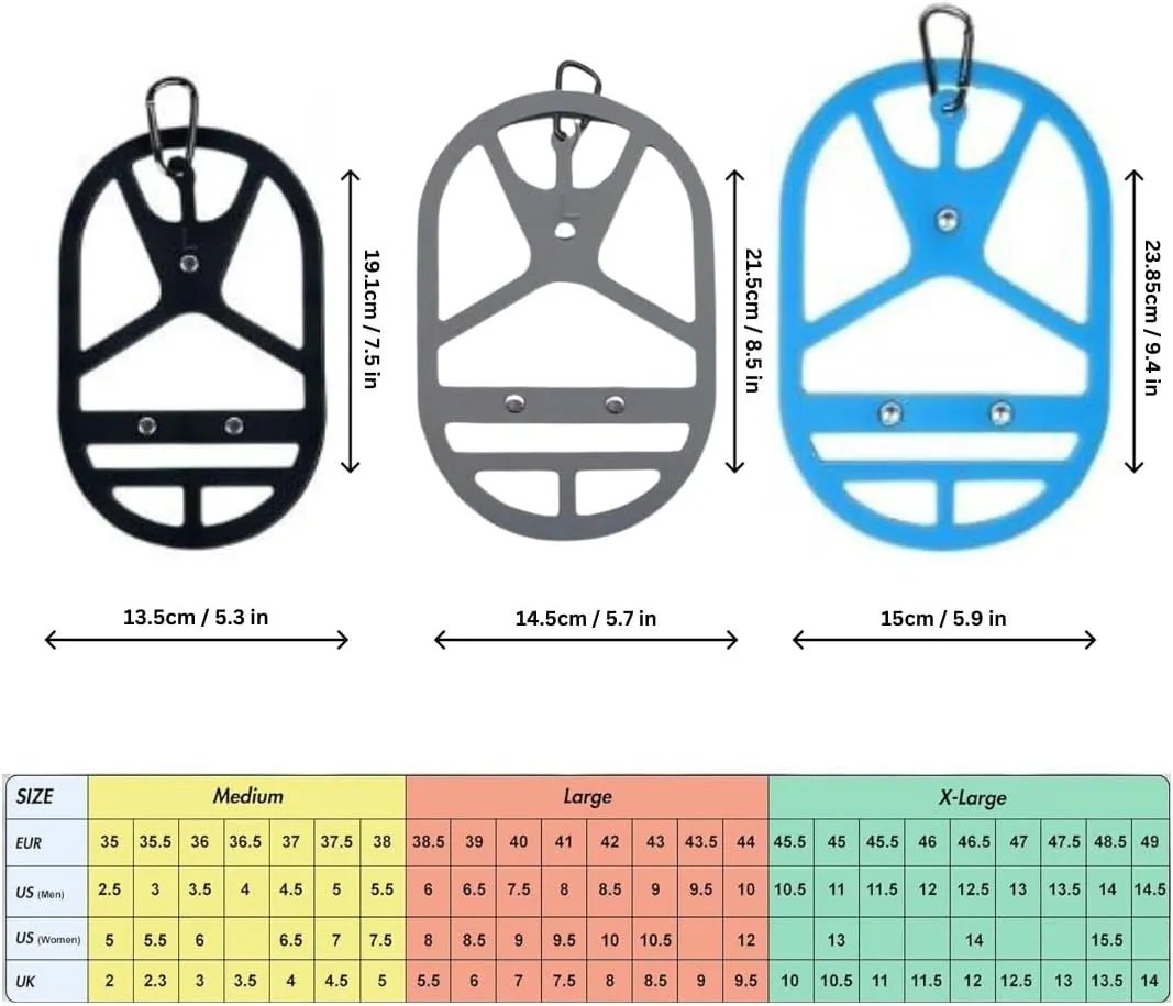 Shoe Holster For Backpack with Clip Hanger. Footwear Holder with Clip for Sneakers, Cleats, Bowling, Soccer, Basket, Football. For Travel, Outdoors, Sports & Space Saving, White, Large, Practical and