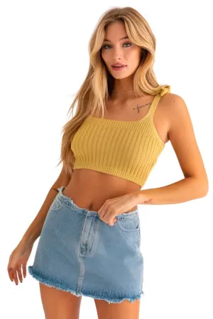 Shoulder Tie Knit Tank Top