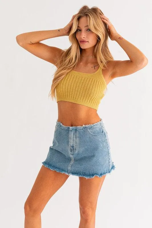 Shoulder Tie Knit Tank Top