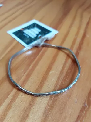 Silver Artisan Wave Bangle (Plated) (T&M)