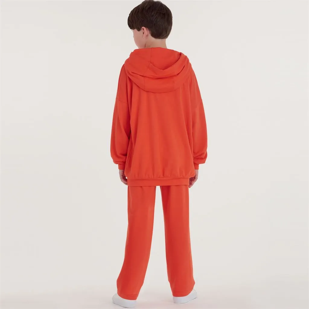 Simplicity Sewing Pattern S9394 Boys' and Girls' Oversized Knit Hoodies, Pants and Tops
