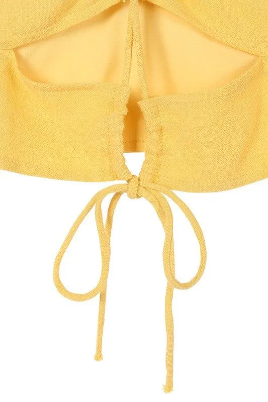 Sl Yellow Crop Tank Top