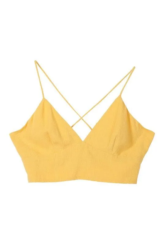 Sl Yellow Crop Tank Top