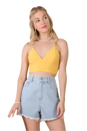 Sl Yellow Crop Tank Top