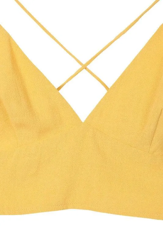 Sl Yellow Crop Tank Top