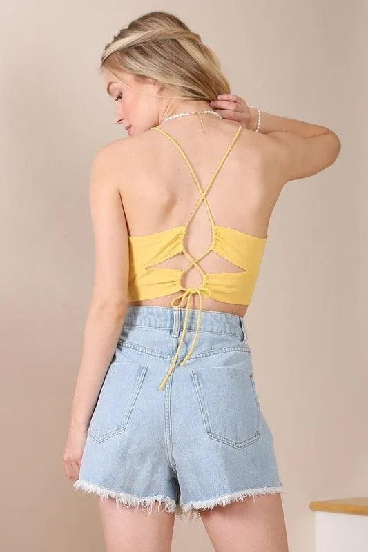 Sl Yellow Crop Tank Top
