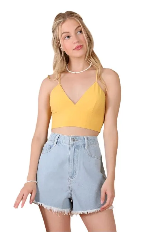 Sl Yellow Crop Tank Top