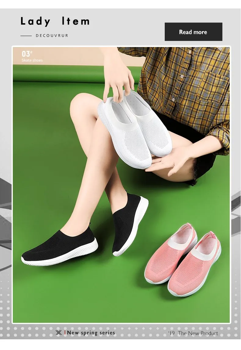 Sock Sneakers Flat Shoes Women Shoes Slip on Platform Sneakers Women