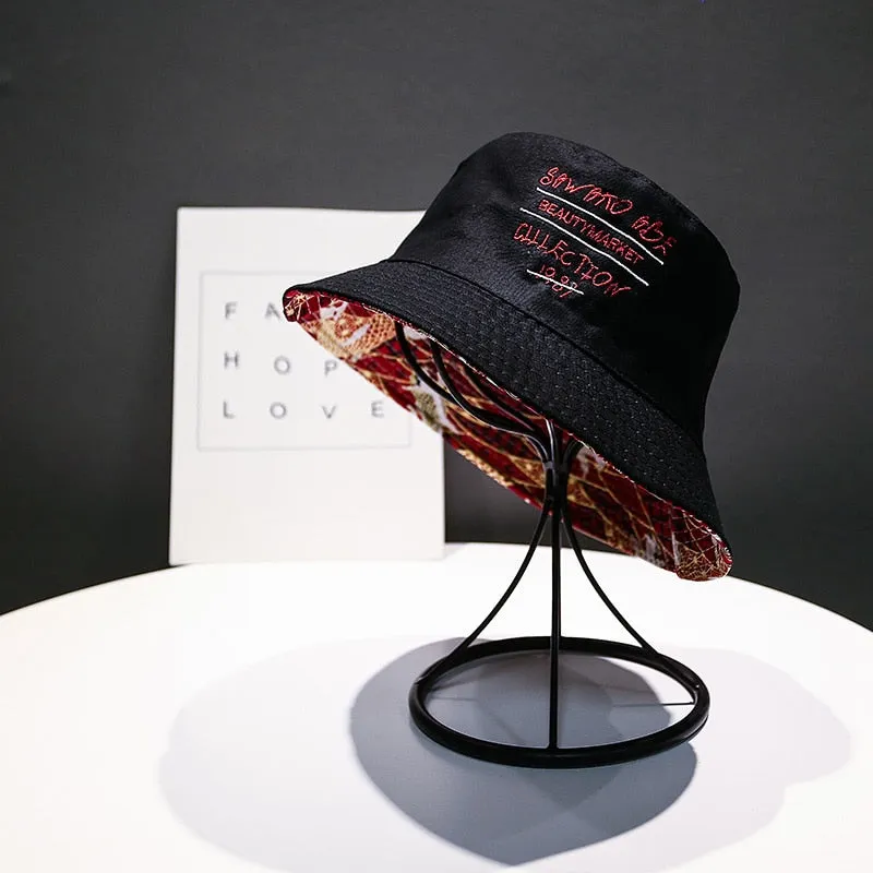 Soft Bucket Hat Man Women Outdoor Sports Hip Hop Cap Floral Double Side Summer Cotton Fishing Sun Hat Panama For Newest Hats