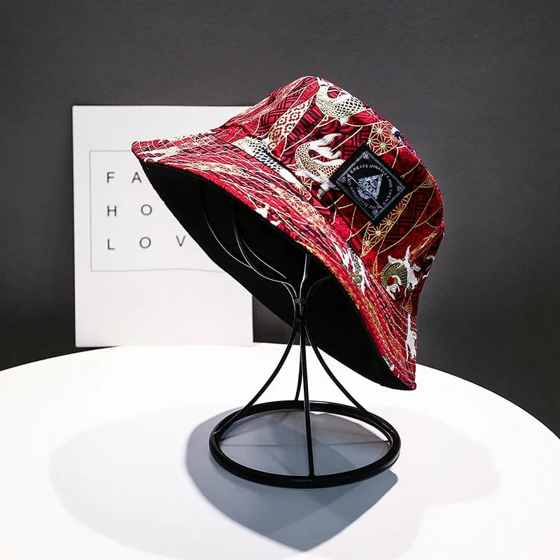 Soft Bucket Hat Man Women Outdoor Sports Hip Hop Cap Floral Double Side Summer Cotton Fishing Sun Hat Panama For Newest Hats