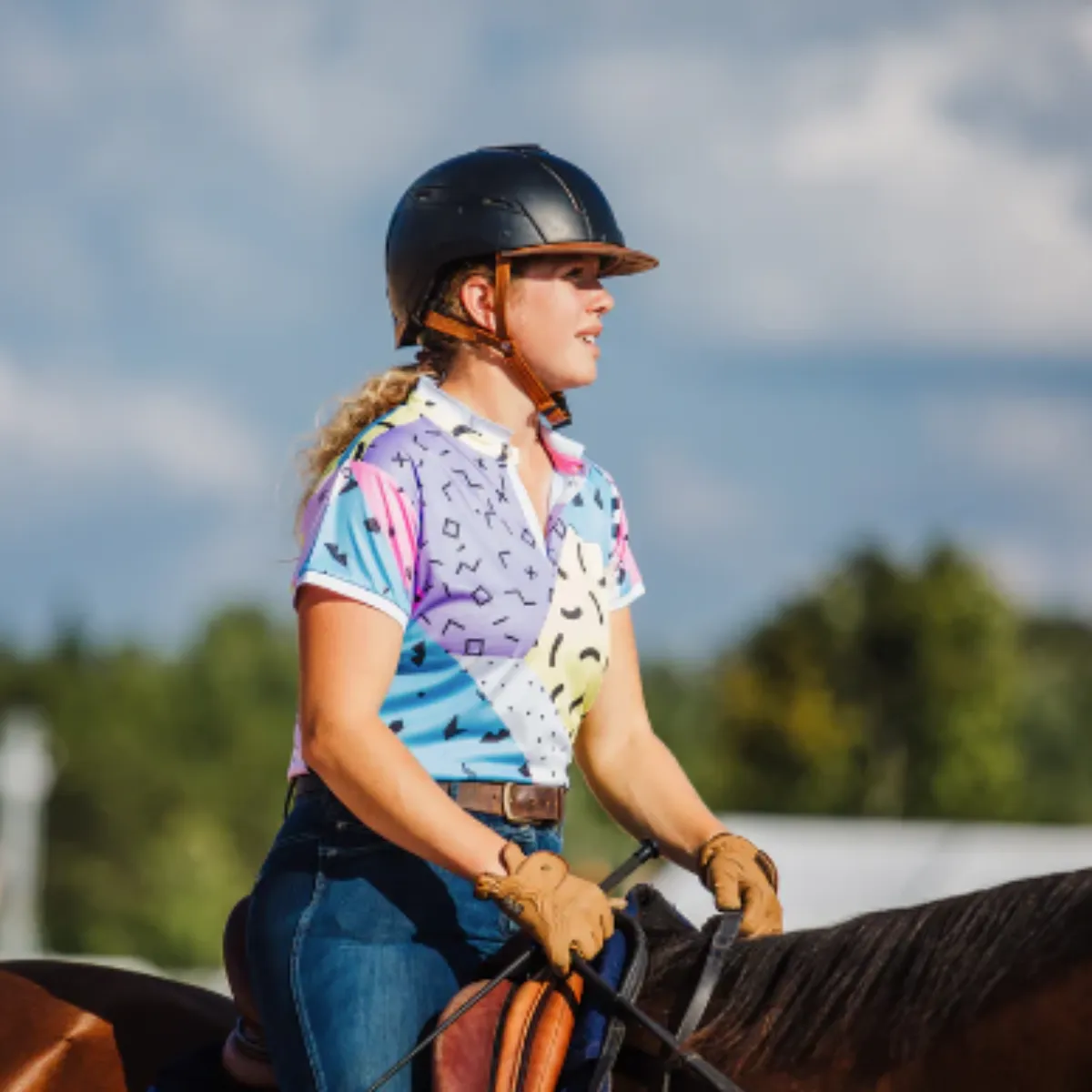 Spiced Equestrian Siren Dry-Fit Polo in Radical - Women's XS