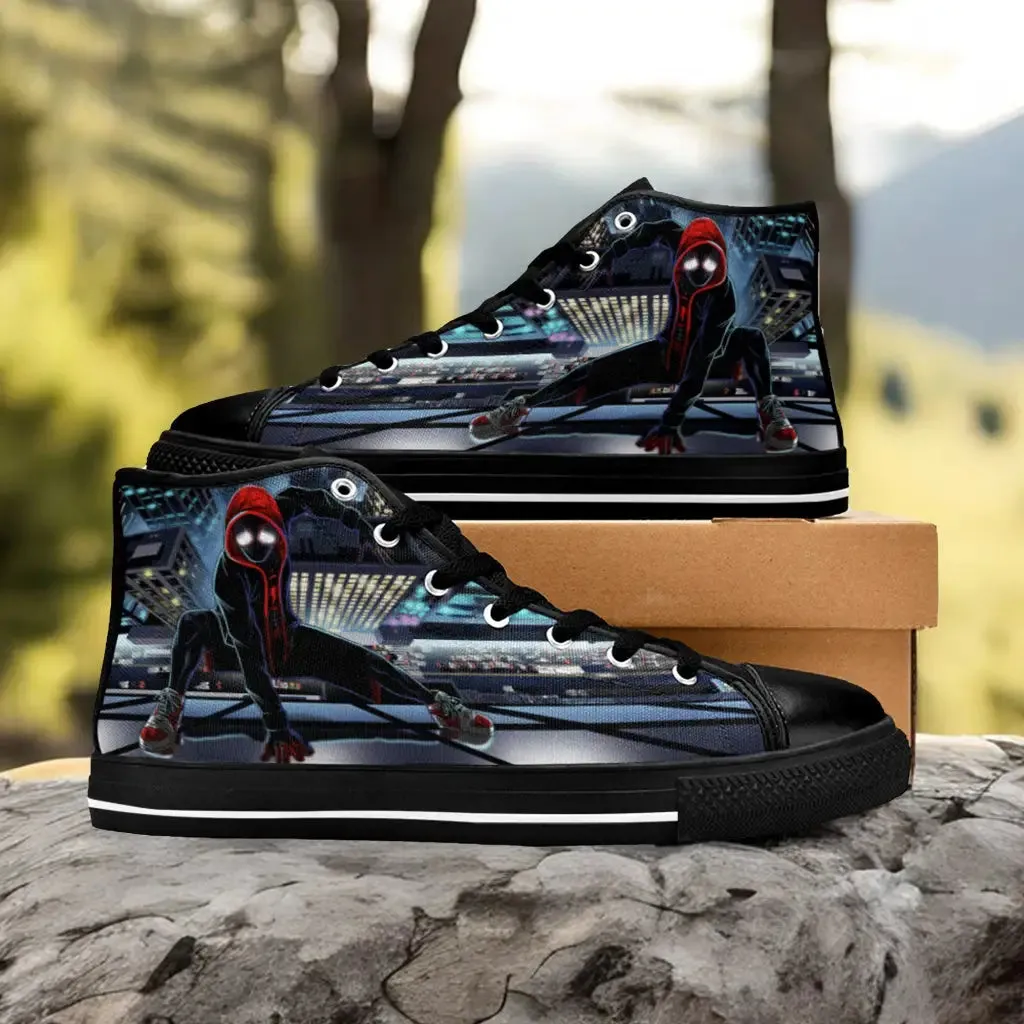 Spider Man Miles Morales Shoes High Top Sneakers for Kids and Adults