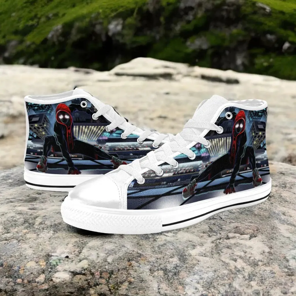 Spider Man Miles Morales Shoes High Top Sneakers for Kids and Adults