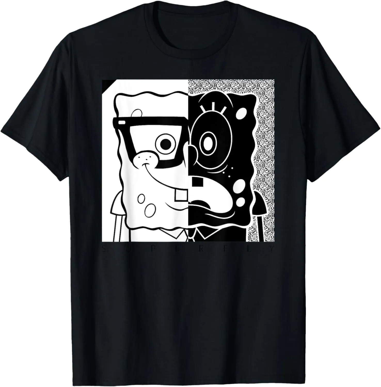 SpongeBob SquarePants - Superfly black and white T-Shirt