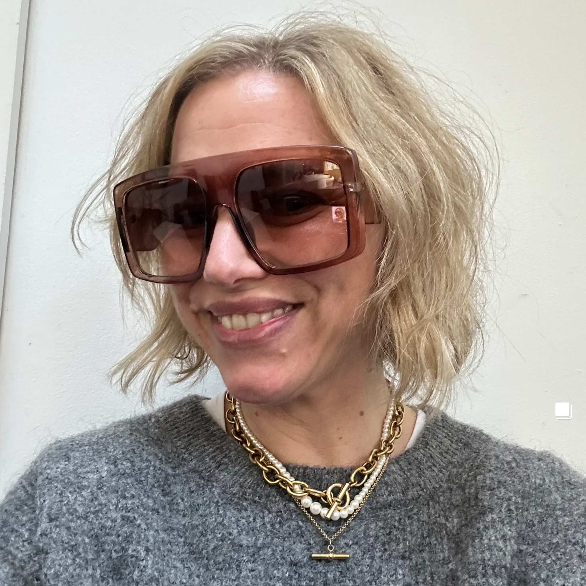 Square Oversized Retro Aviator Sunglasses