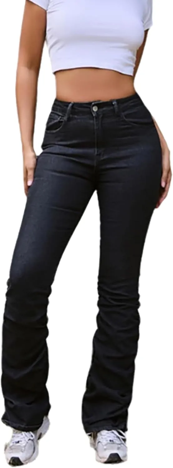 Stacked Jeans for Women Trendy High Waisted Stretchy Slim Fit Skinny Denim Pants