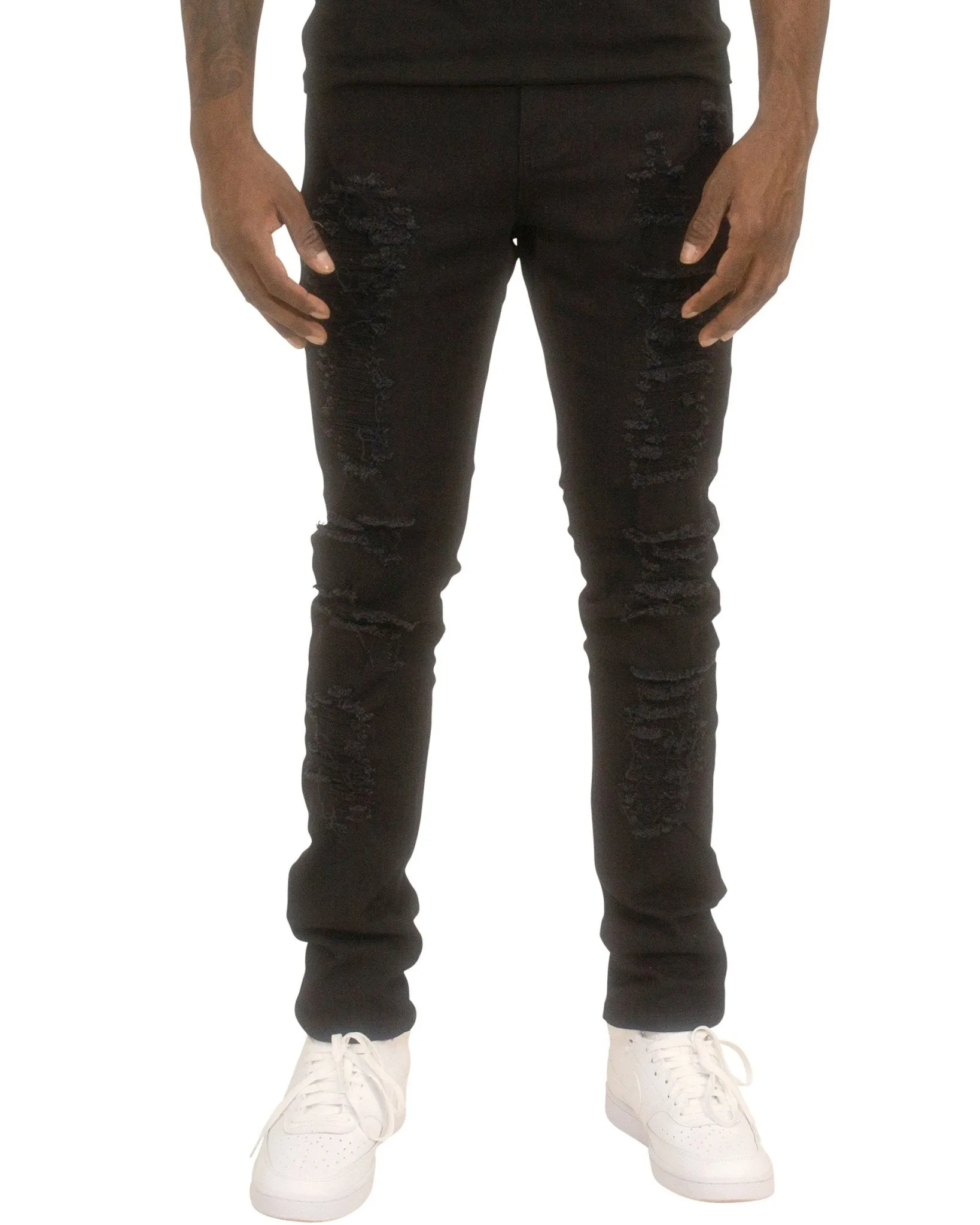 Stacked Twill Rip & Repair Pants – Edgy, Trend-Forward Fit for Streetwear
