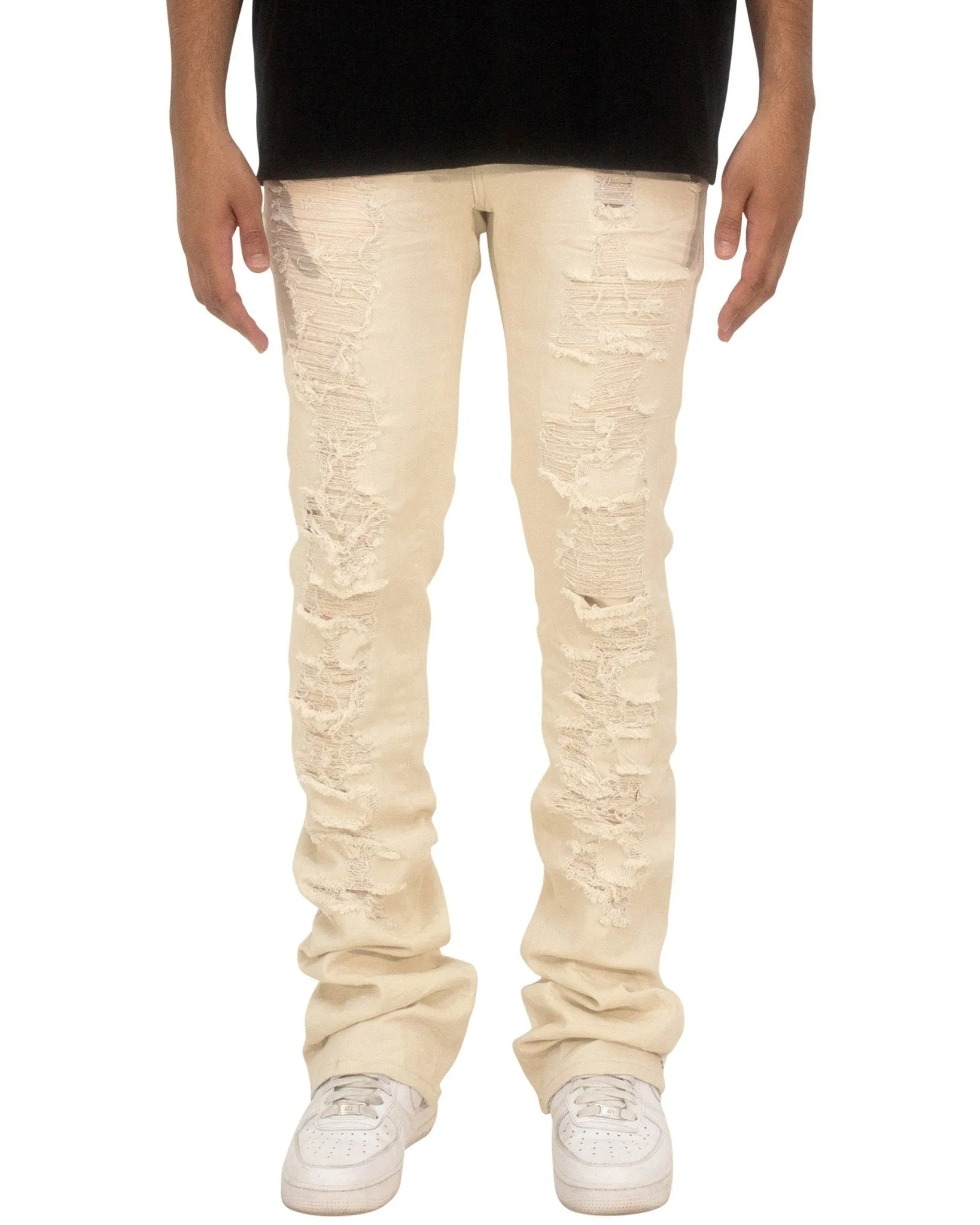 Stacked Twill Rip & Repair Pants – Edgy, Trend-Forward Fit for Streetwear